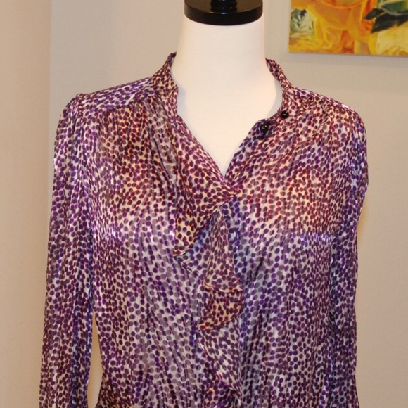 Australia Arthur Mendonca purple ruffle blouse - Picture 3 of 7